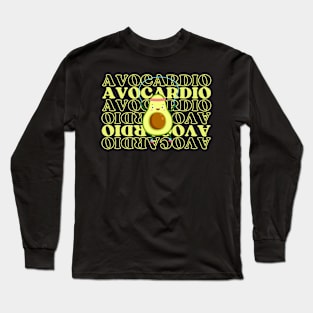 Funny Avocado Workout Avocardio Shirt Vegetarian Avo-cardio Long Sleeve T-Shirt